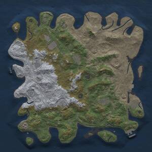 Thumbnail Rust Map: Procedural Map, Size: 4500, Seed: 1442146941, 17 Monuments