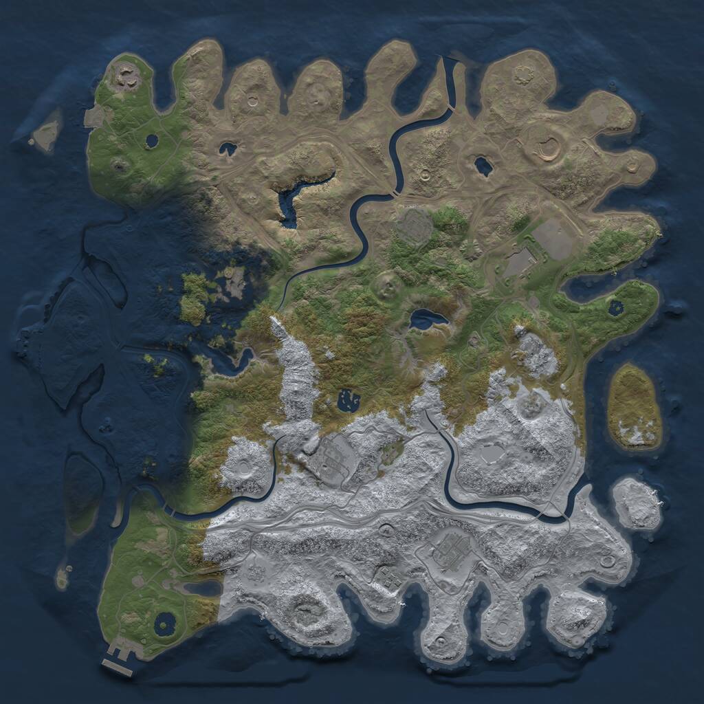Rust Map: Procedural Map, Size: 4500, Seed: 1419021733, 16 Monuments