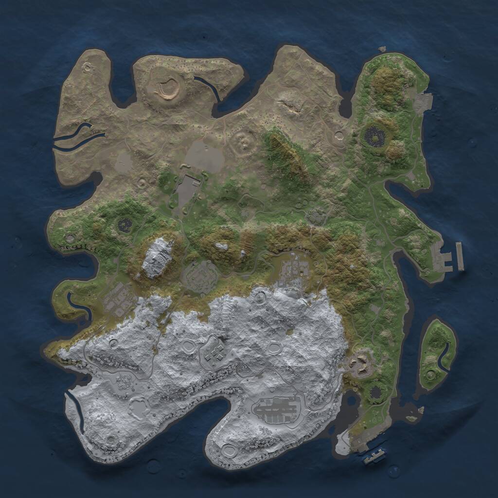 Rust Map: Procedural Map, Size: 3500, Seed: 810960098, 14 Monuments