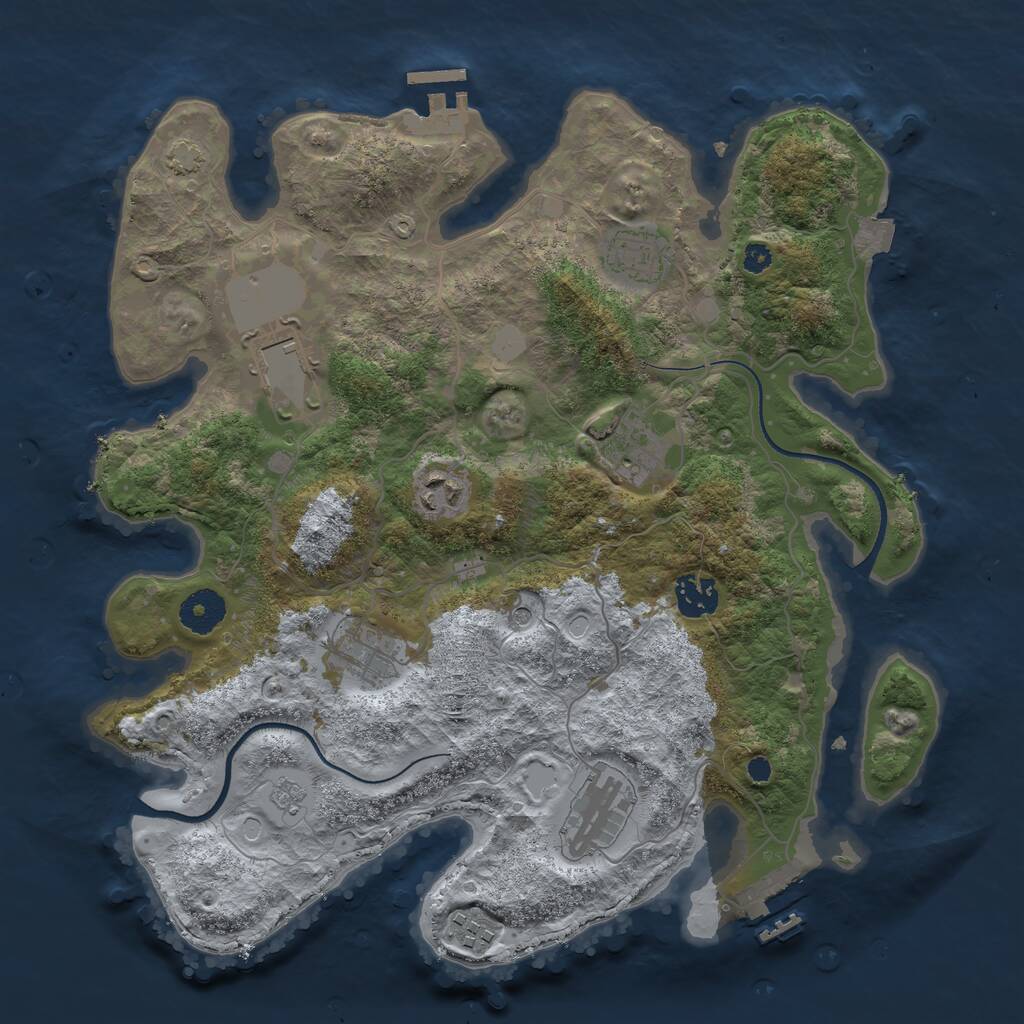 Rust Map: Procedural Map, Size: 3500, Seed: 810960098, 14 Monuments