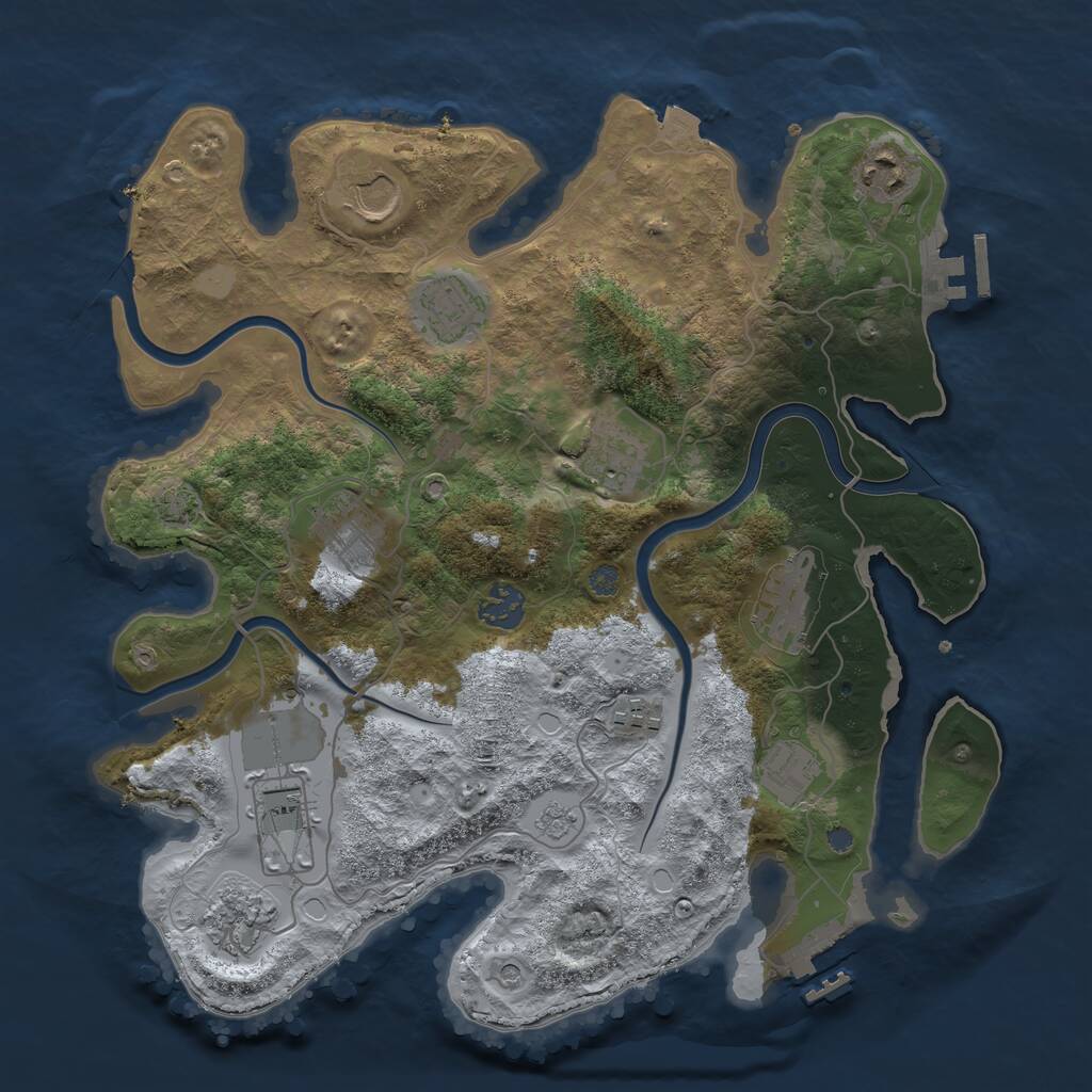 Rust Map: Procedural Map, Size: 3500, Seed: 810960098, 18 Monuments