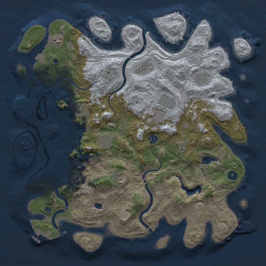 Rust Map: Procedural Map, Size: 4250, Seed: 1915158803, 16 Monuments