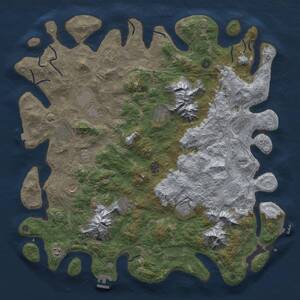 Thumbnail Rust Map: Procedural Map, Size: 5000, Seed: 2000007, 17 Monuments