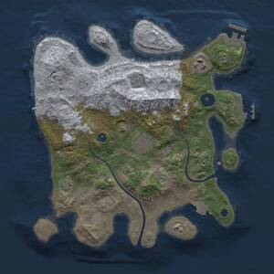 Thumbnail Rust Map: Procedural Map, Size: 3000, Seed: 2127942631, 9 Monuments