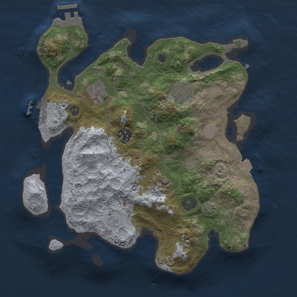 Rust Map: Procedural Map, Size: 3000, Seed: 778019412, 9 Monuments