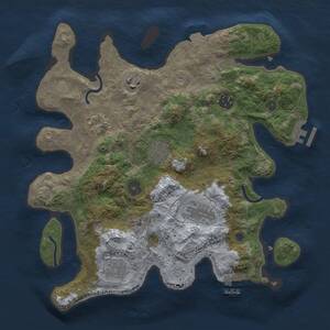 Thumbnail Rust Map: Procedural Map, Size: 3300, Seed: 38049677, 12 Monuments