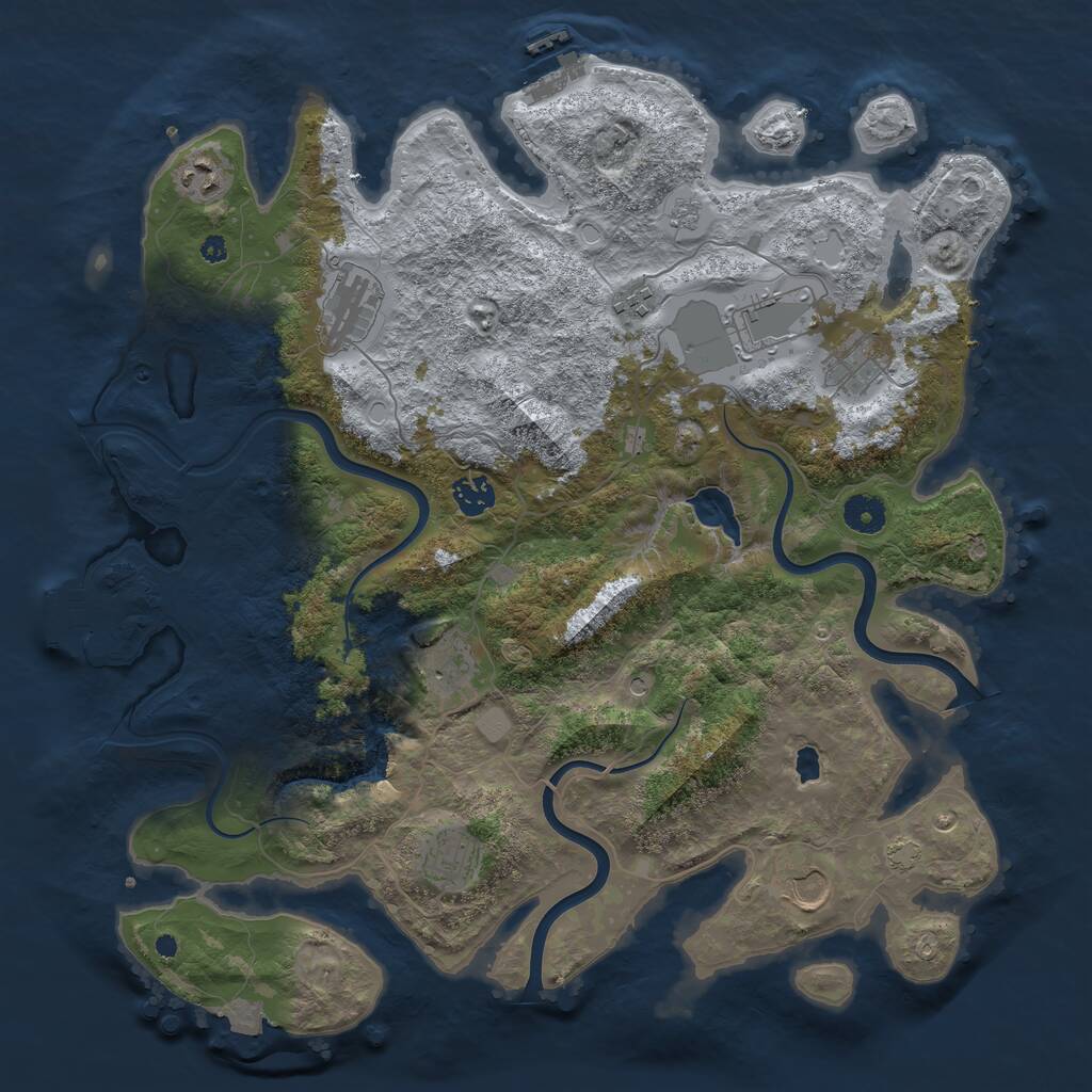 Rust Map: Procedural Map, Size: 4000, Seed: 480877257, 15 Monuments