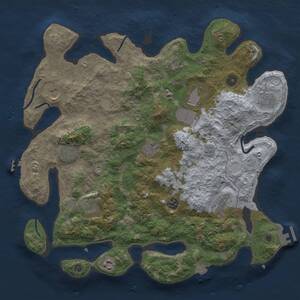 Thumbnail Rust Map: Procedural Map, Size: 4000, Seed: 386820141, 17 Monuments