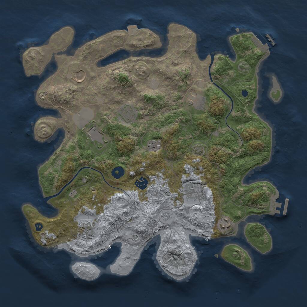 Rust Map: Procedural Map, Size: 3750, Seed: 1948455293, 17 Monuments