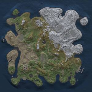 Thumbnail Rust Map: Procedural Map, Size: 3700, Seed: 143961623, 15 Monuments