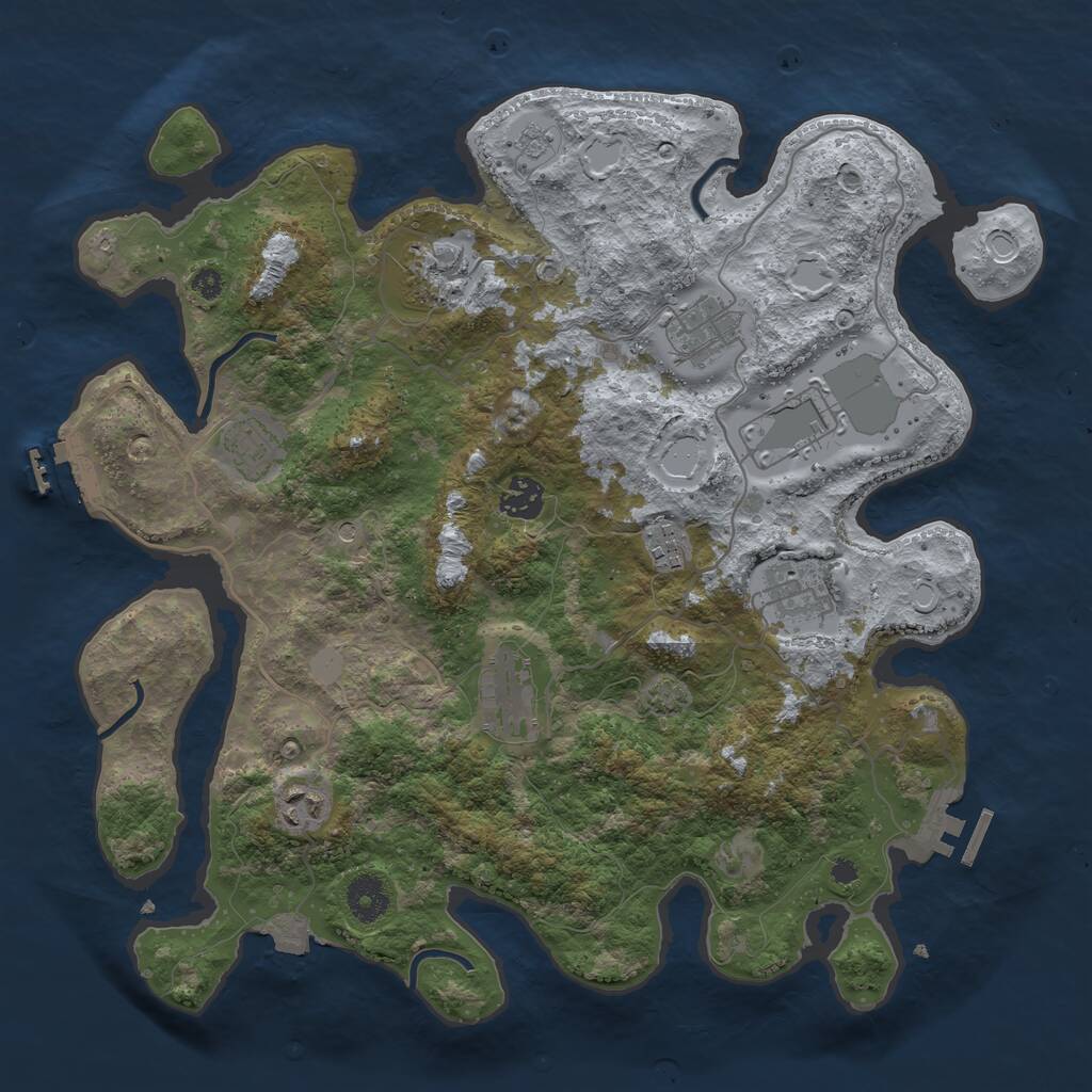 Rust Map: Procedural Map, Size: 3700, Seed: 143961623, 15 Monuments