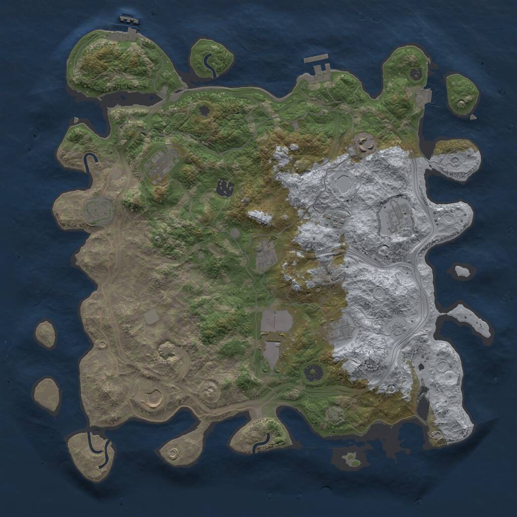 Rust Map: Procedural Map, Size: 4250, Seed: 867530901, 16 Monuments