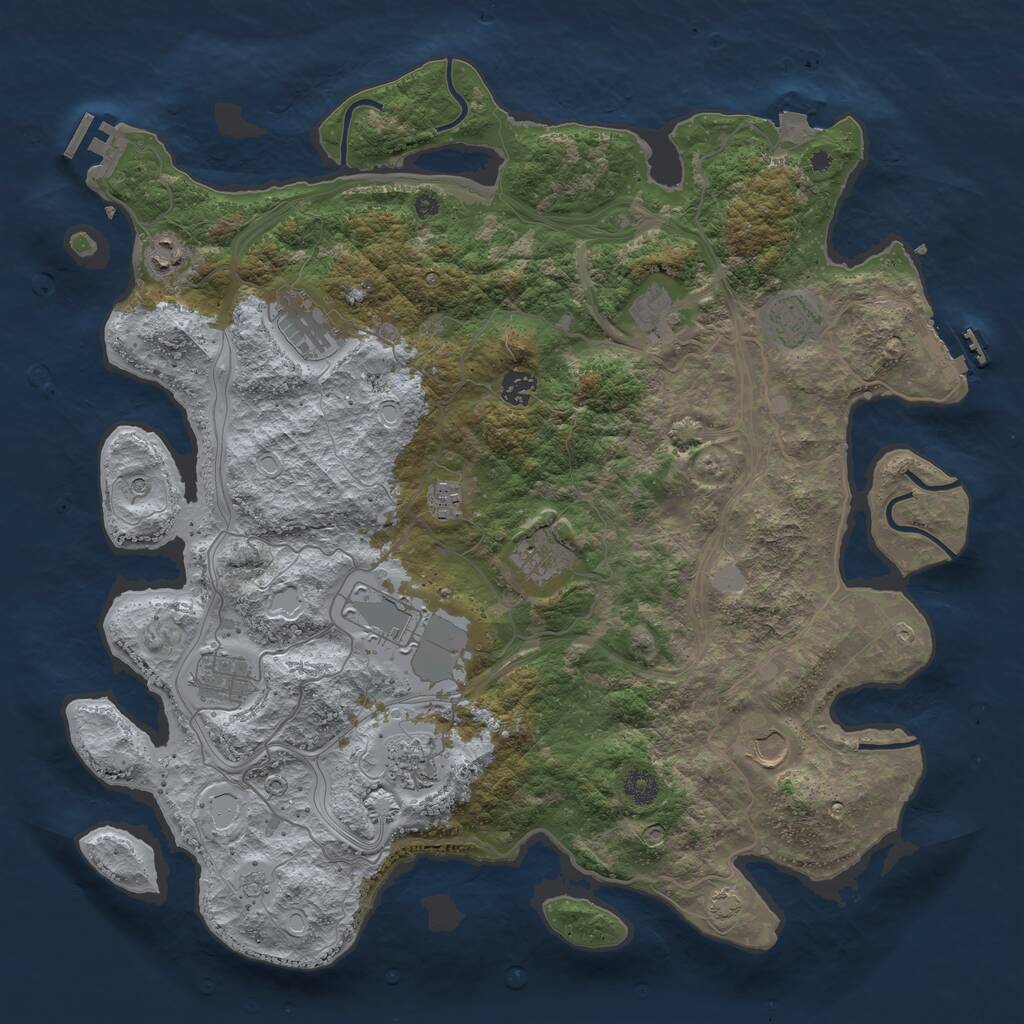 Rust Map: Procedural Map, Size: 4250, Seed: 1614944338, 17 Monuments