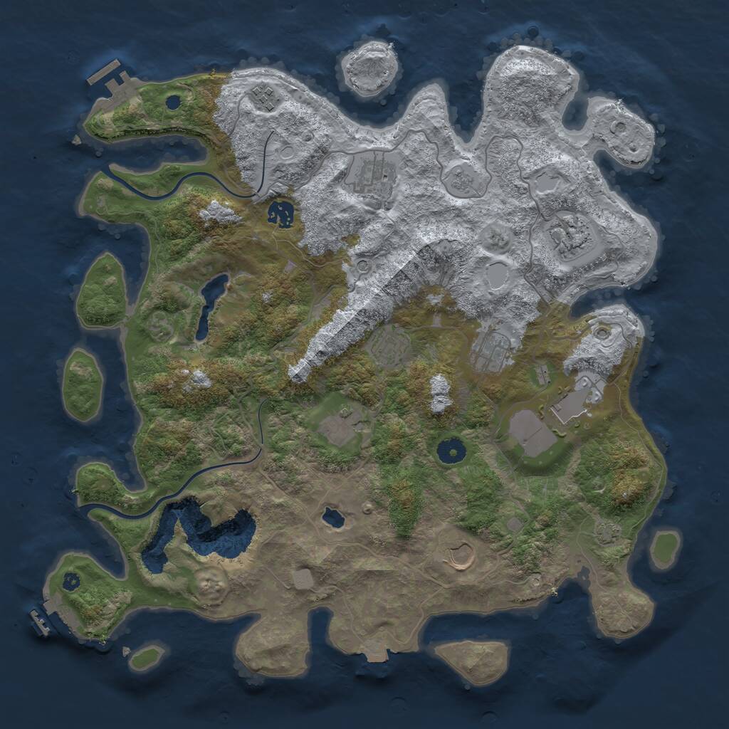 Rust Map: Procedural Map, Size: 4000, Seed: 2109310334, 15 Monuments