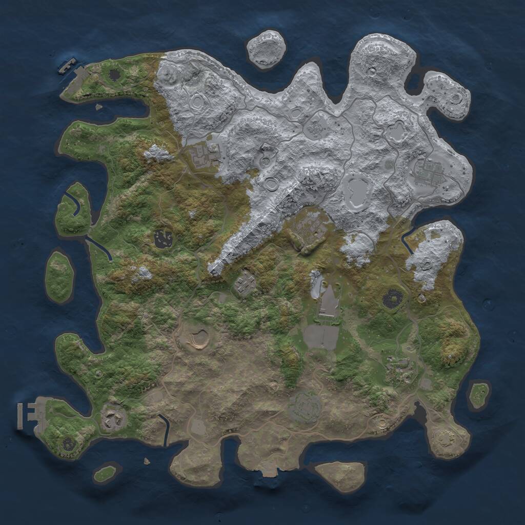 Rust Map: Procedural Map, Size: 4000, Seed: 2109310334, 16 Monuments