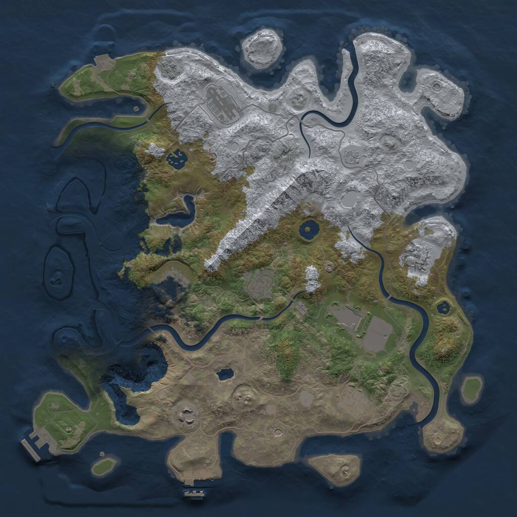 Rust Map: Procedural Map, Size: 4000, Seed: 2109310334, 15 Monuments