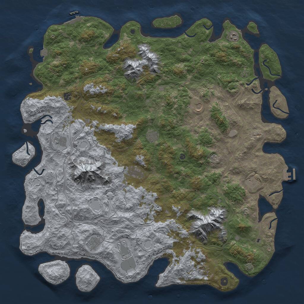 Rust Map: Procedural Map, Size: 5500, Seed: 154783255, 17 Monuments