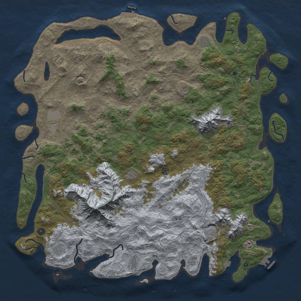 Rust Map: Procedural Map, Size: 6000, Seed: 12903478, 17 Monuments