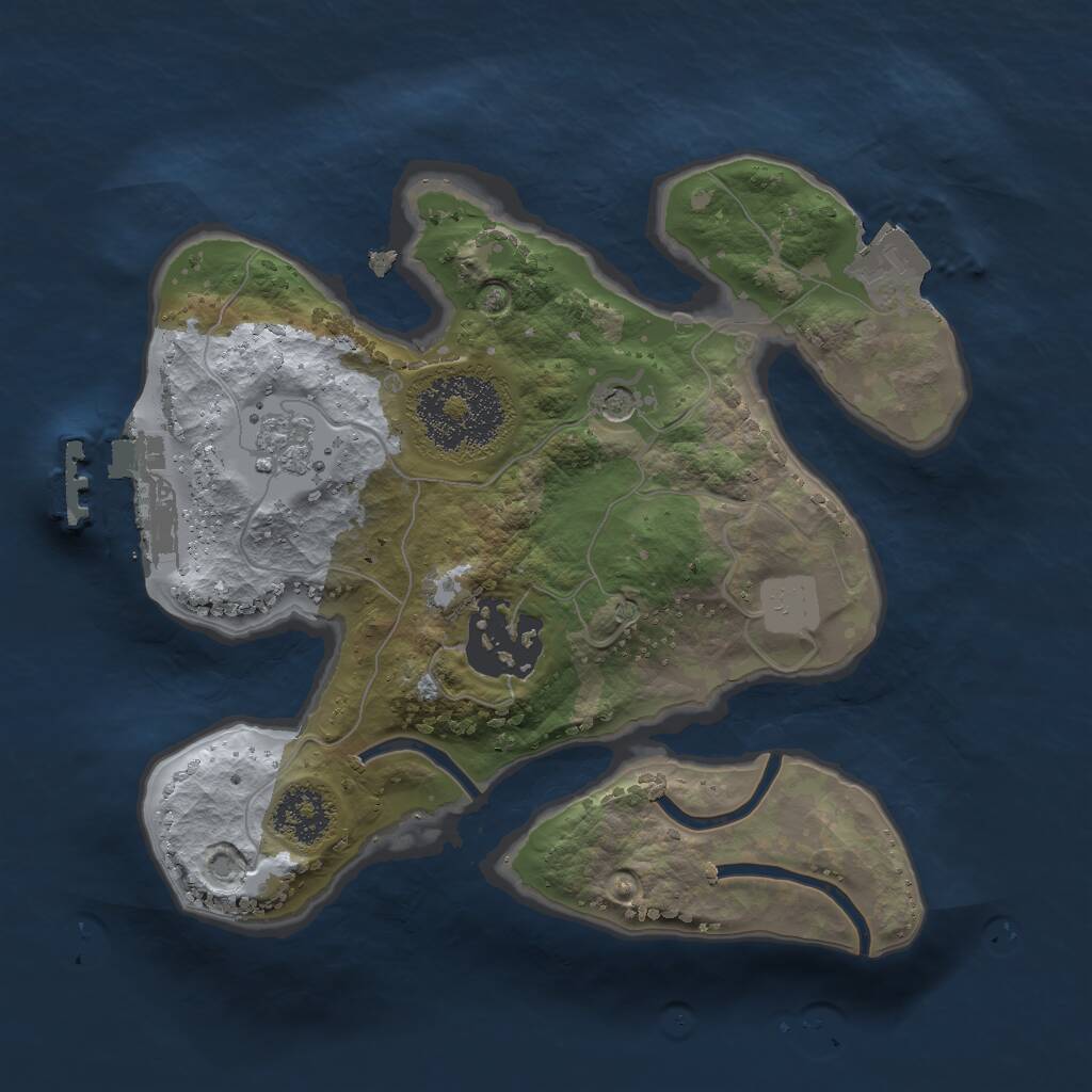 Rust Map: Procedural Map, Size: 2000, Seed: 28052987, 5 Monuments