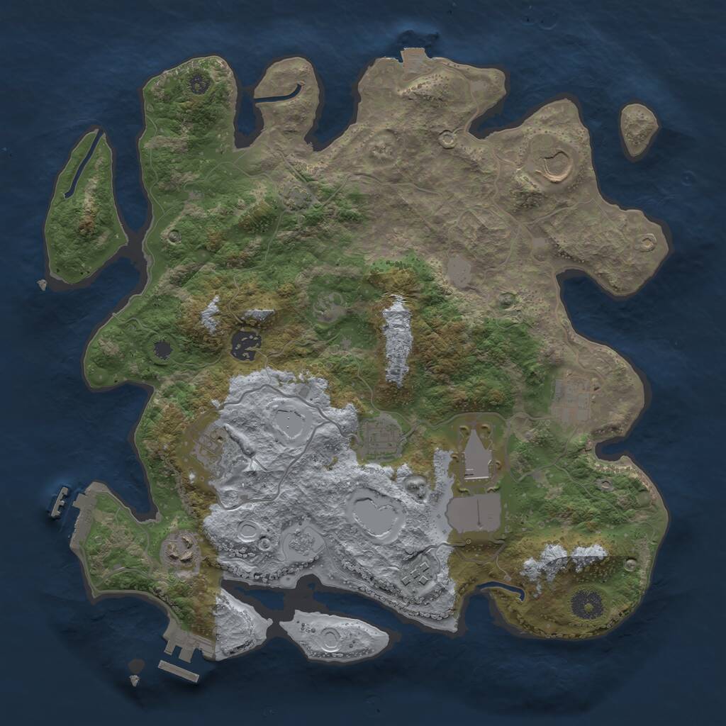 Rust Map: Procedural Map, Size: 3500, Seed: 257885, 13 Monuments