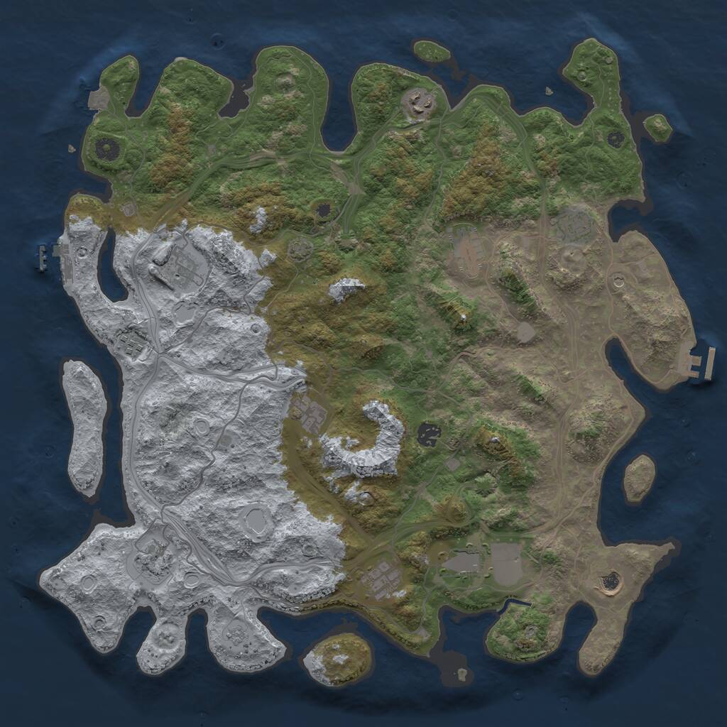 Rust Map: Procedural Map, Size: 4500, Seed: 93636723, 17 Monuments