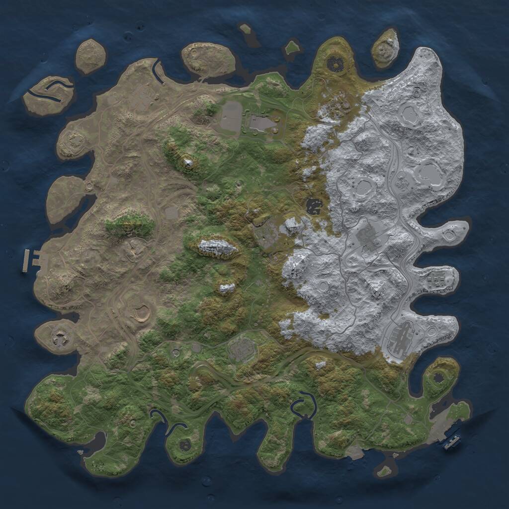 Rust Map: Procedural Map, Size: 4500, Seed: 893731108, 17 Monuments