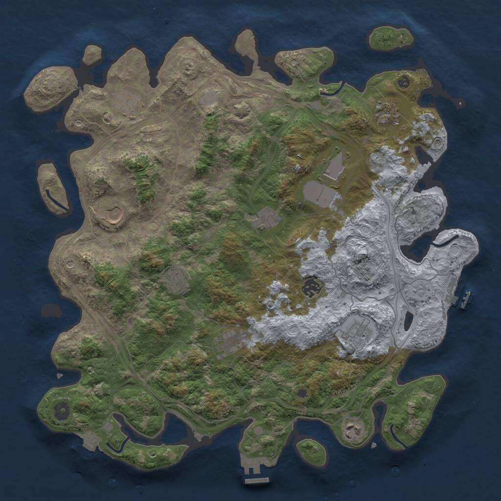 Rust Map: Procedural Map, Size: 4250, Seed: 696916, 17 Monuments