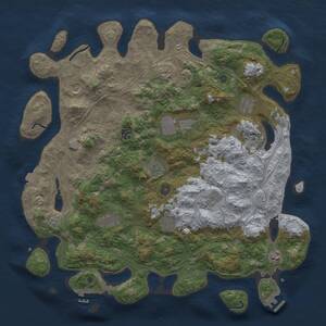 Thumbnail Rust Map: Procedural Map, Size: 4500, Seed: 288461209, 17 Monuments