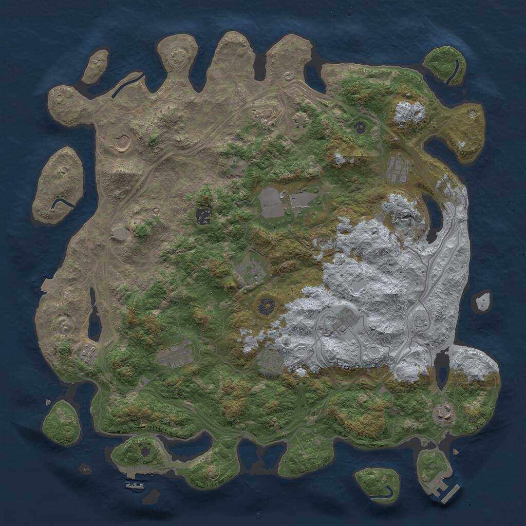 Rust Map: Procedural Map, Size: 4500, Seed: 288461209, 17 Monuments