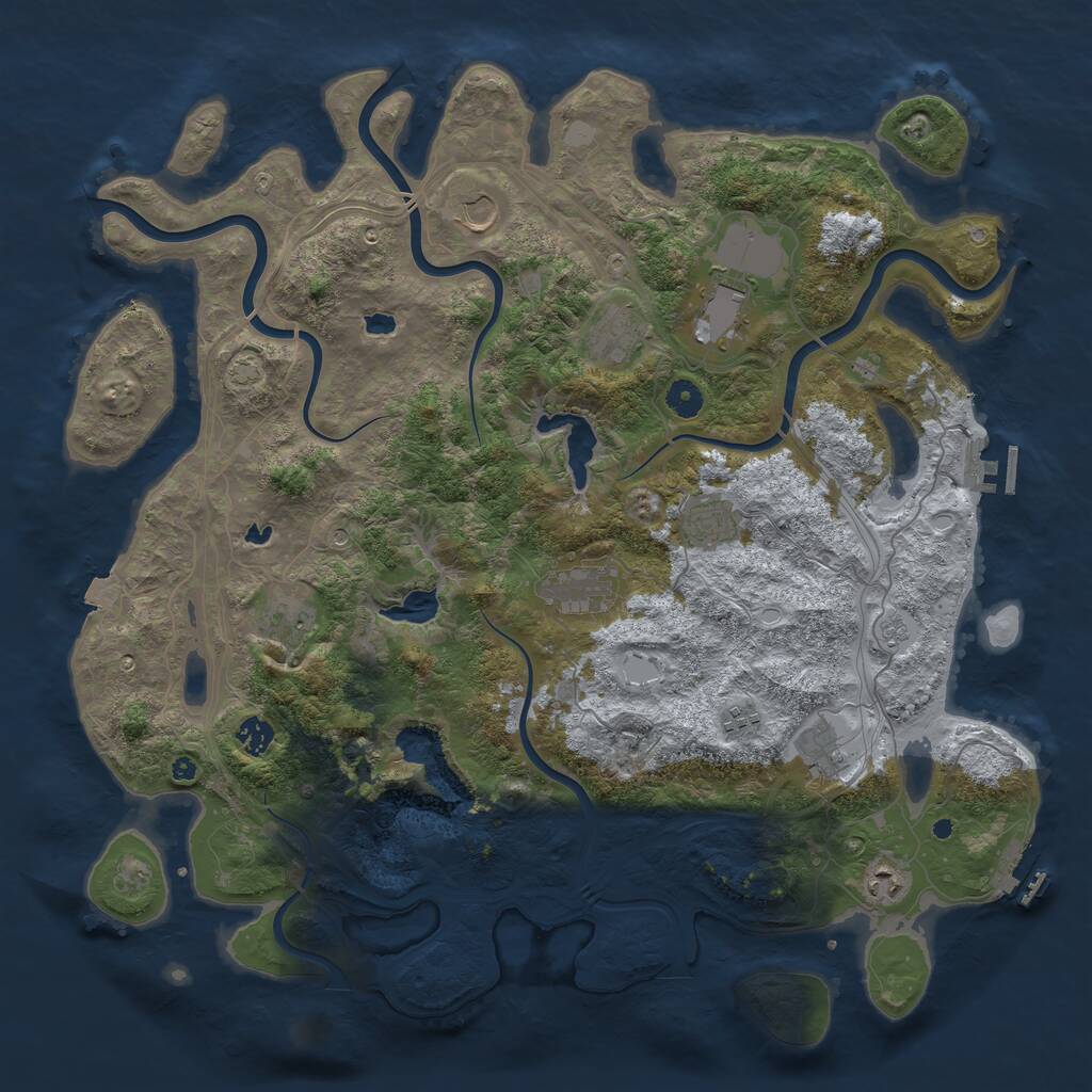 Rust Map: Procedural Map, Size: 4500, Seed: 288461209, 16 Monuments