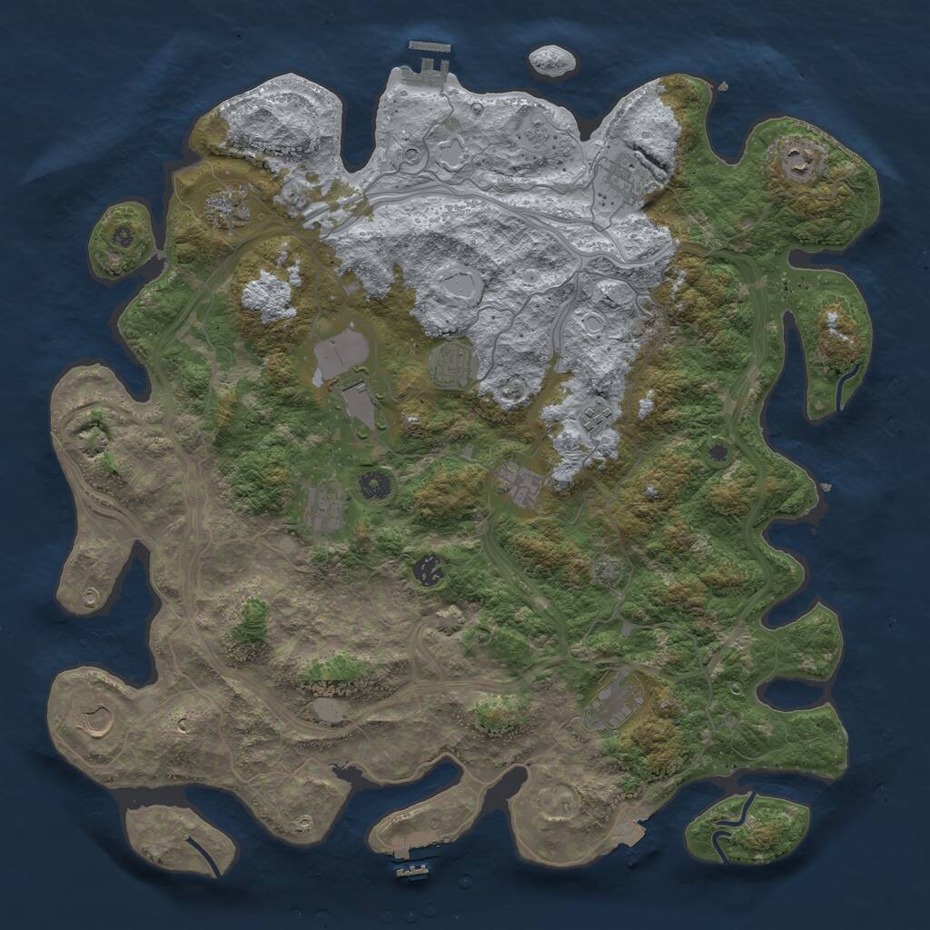 Rust Map: Procedural Map, Size: 4500, Seed: 325643745, 17 Monuments