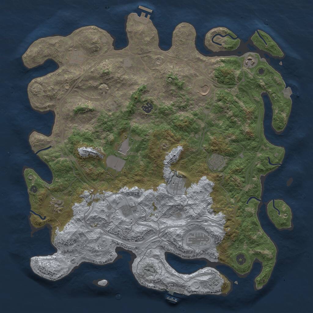 Rust Map: Procedural Map, Size: 4500, Seed: 20241003, 17 Monuments