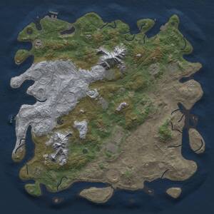 Thumbnail Rust Map: Procedural Map, Size: 5000, Seed: 694201572, 17 Monuments