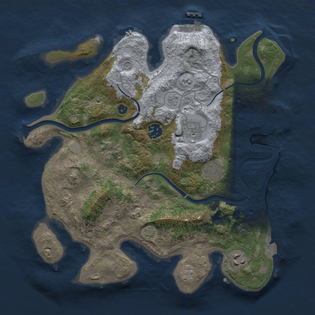 Rust Map: Procedural Map, Size: 3250, Seed: 111111, 12 Monuments