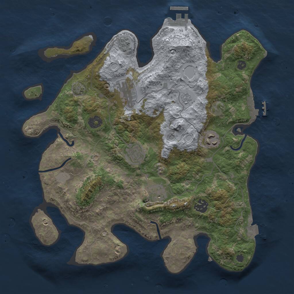 Rust Map: Procedural Map, Size: 3250, Seed: 111111, 12 Monuments