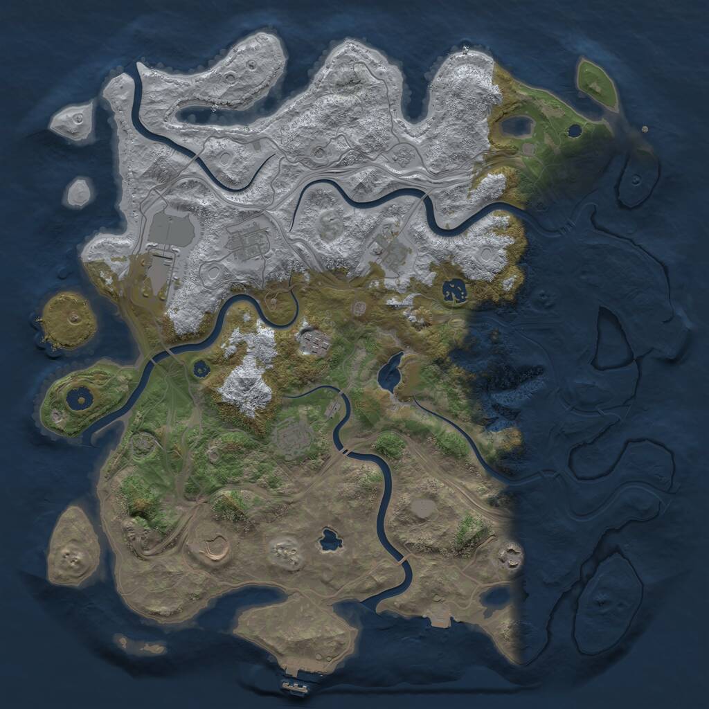 Rust Map: Procedural Map, Size: 4250, Seed: 472676937, 14 Monuments