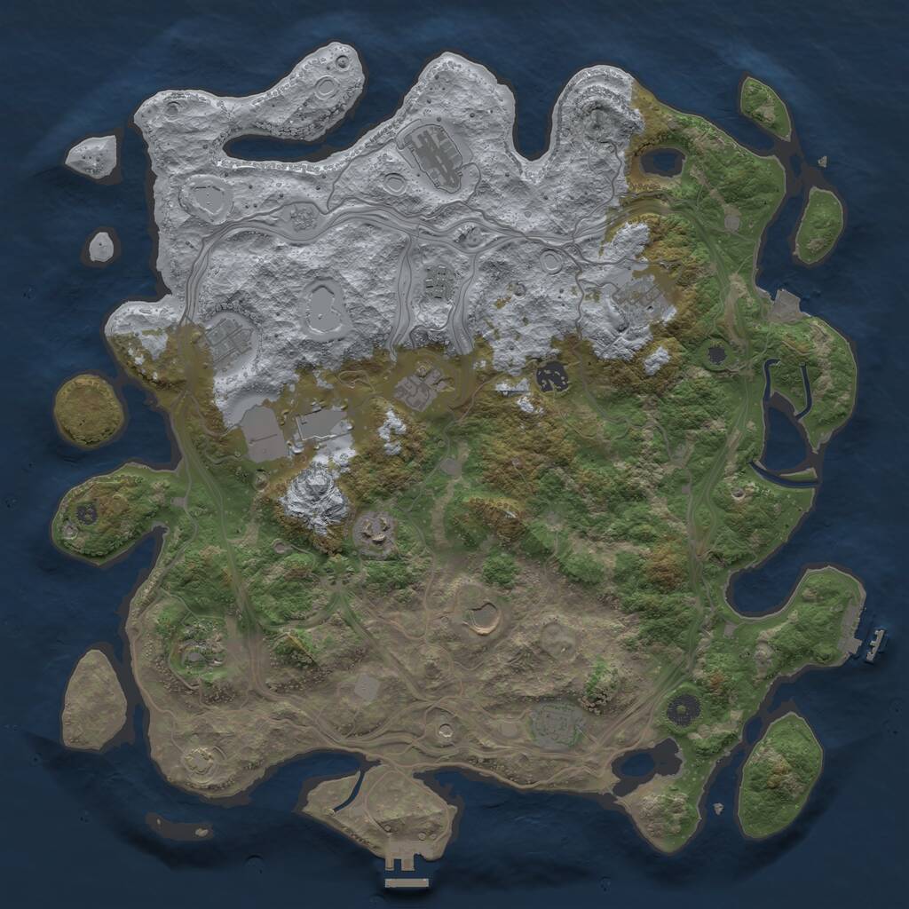 Rust Map: Procedural Map, Size: 4250, Seed: 472676937, 17 Monuments