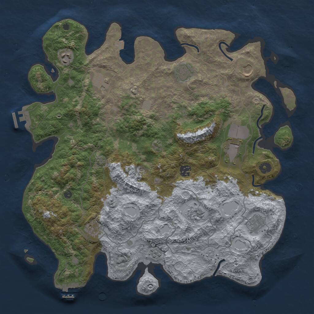 Rust Map: Procedural Map, Size: 4040, Seed: 50000, 16 Monuments