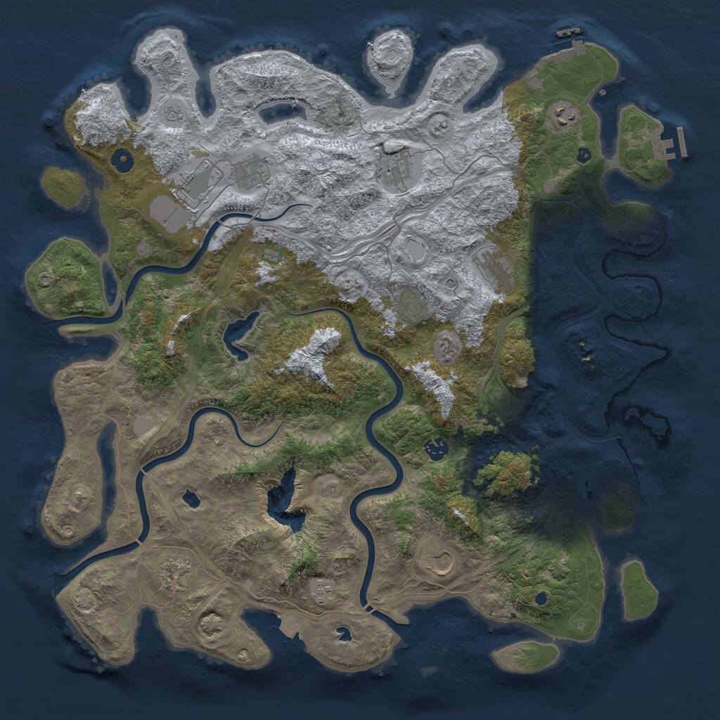 Rust Map: Procedural Map, Size: 4700, Seed: 1674076894, 16 Monuments