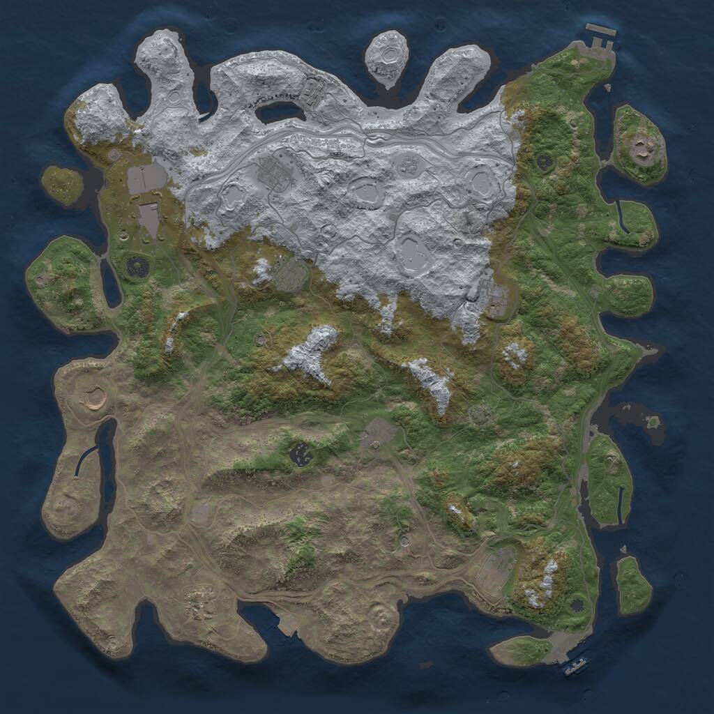 Rust Map: Procedural Map, Size: 4700, Seed: 1674076894, 17 Monuments