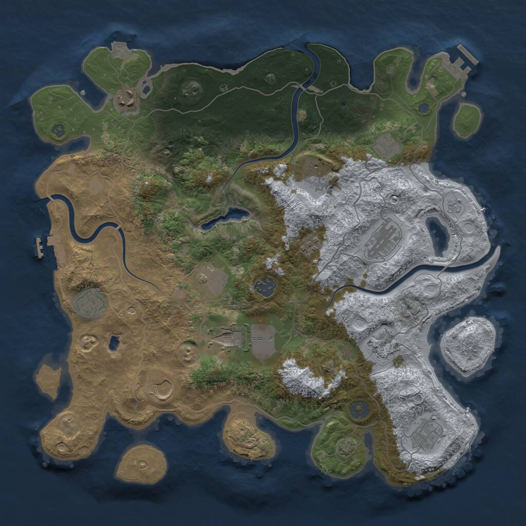 Rust Map: Procedural Map, Size: 4000, Seed: 94823102, 19 Monuments