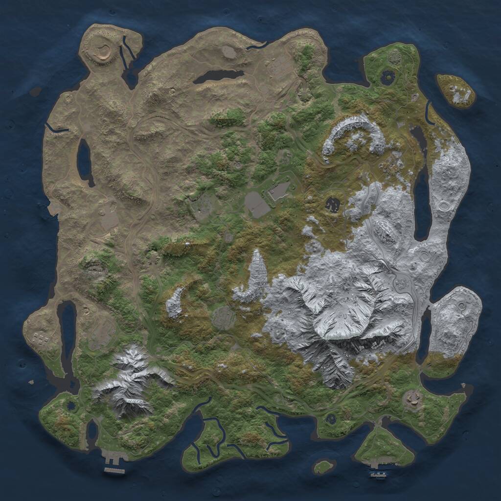 Rust Map: Procedural Map, Size: 5000, Seed: 432131, 17 Monuments