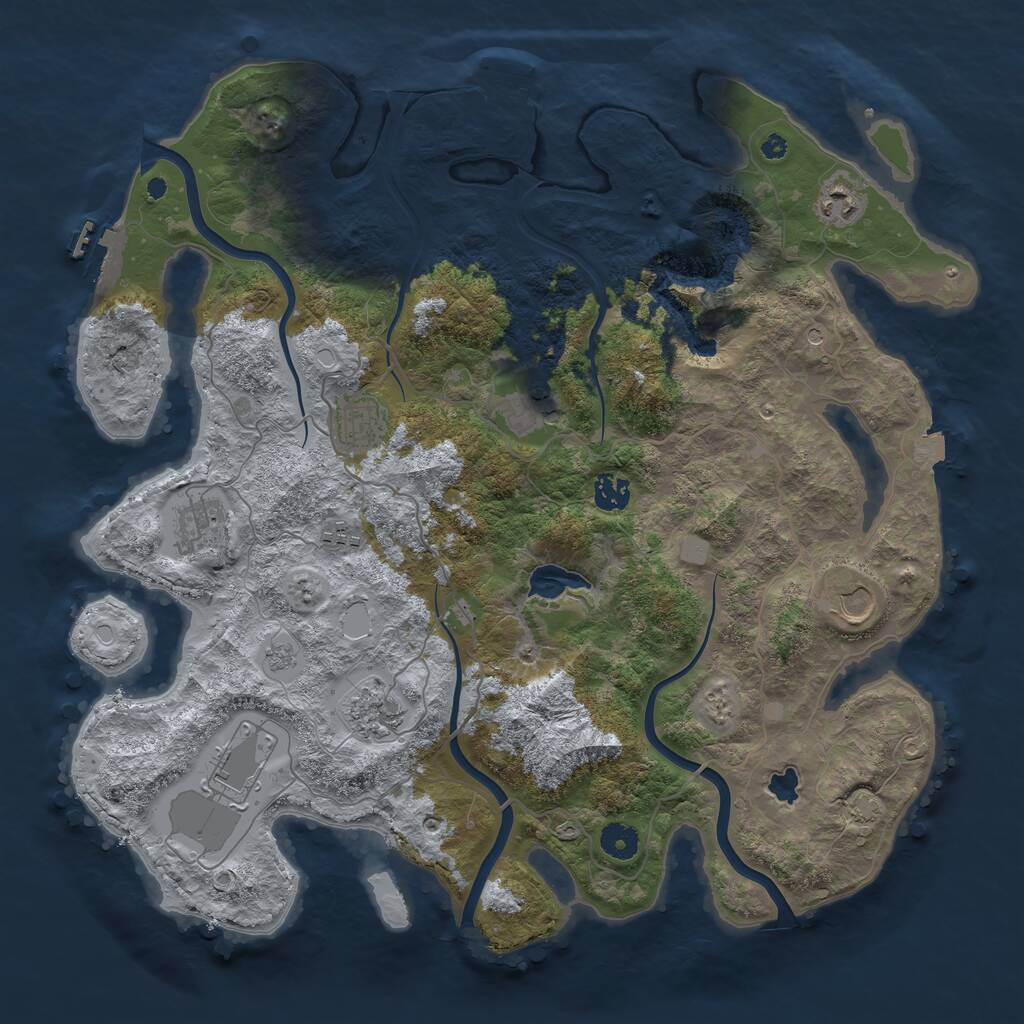 Rust Map: Procedural Map, Size: 4100, Seed: 6745963, 15 Monuments