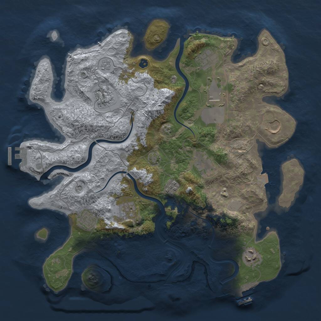 Rust Map: Procedural Map, Size: 3600, Seed: 821700033, 15 Monuments