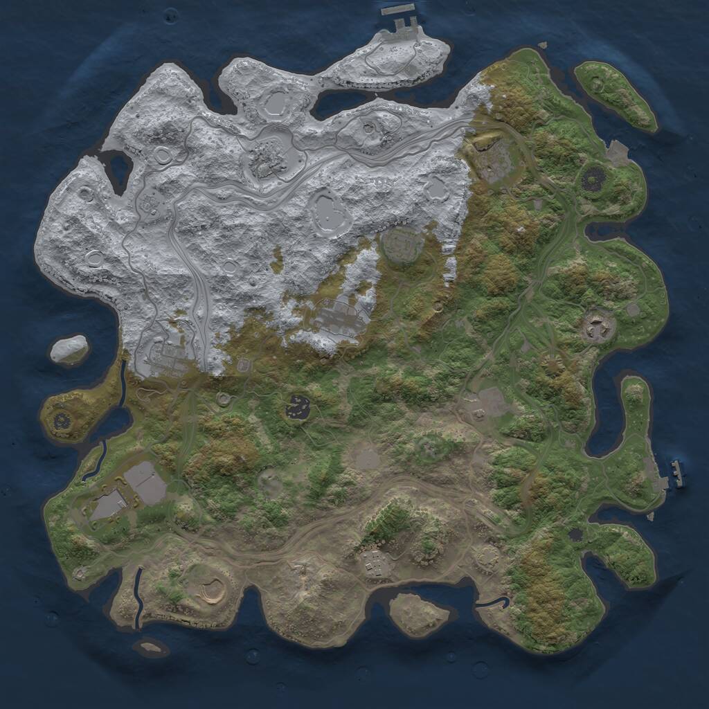 Rust Map: Procedural Map, Size: 4250, Seed: 1040020169, 17 Monuments