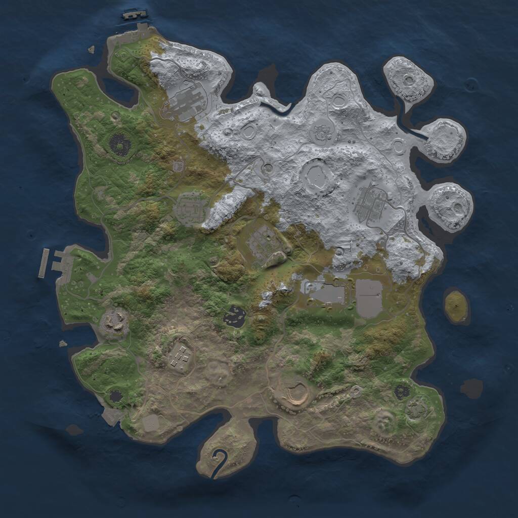 Rust Map: Procedural Map, Size: 3500, Seed: 507725973, 15 Monuments