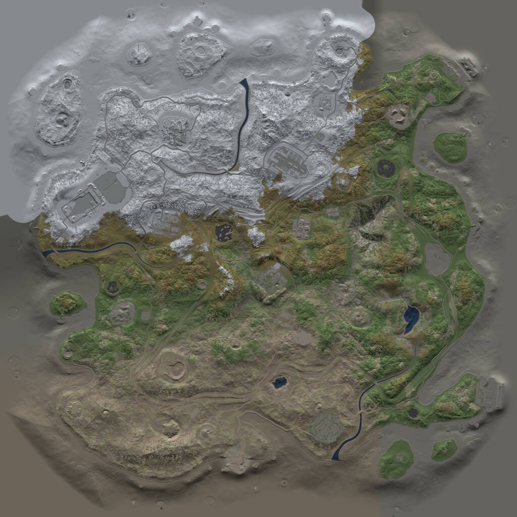 Rust Map: Procedural Map, Size: 4253, Seed: 1691504211, 16 Monuments