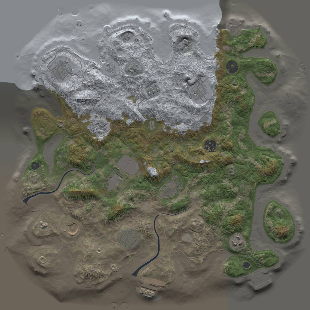 Rust Map: Procedural Map, Size: 3800, Seed: 564464, 16 Monuments