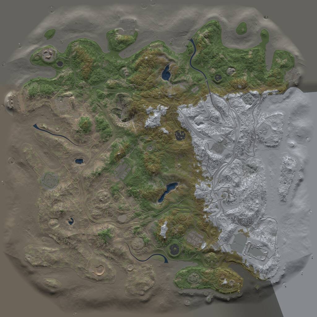 Rust Map: Procedural Map, Size: 4500, Seed: 1497035659, 17 Monuments