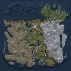 Thumbnail Rust Map: Procedural Map, Size: 4500, Seed: 1497035659, 16 Monuments